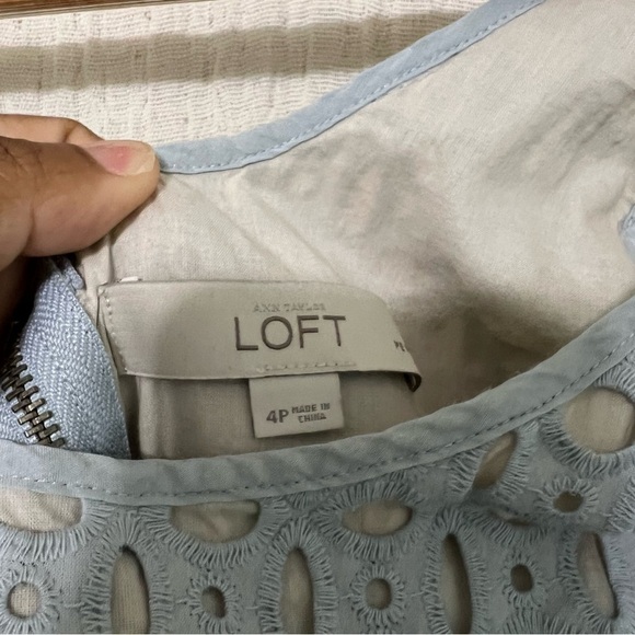 LOFT 100% Cotton Eyelet Lace Sleeveless Overlay size 4P - Picture 5 of 9